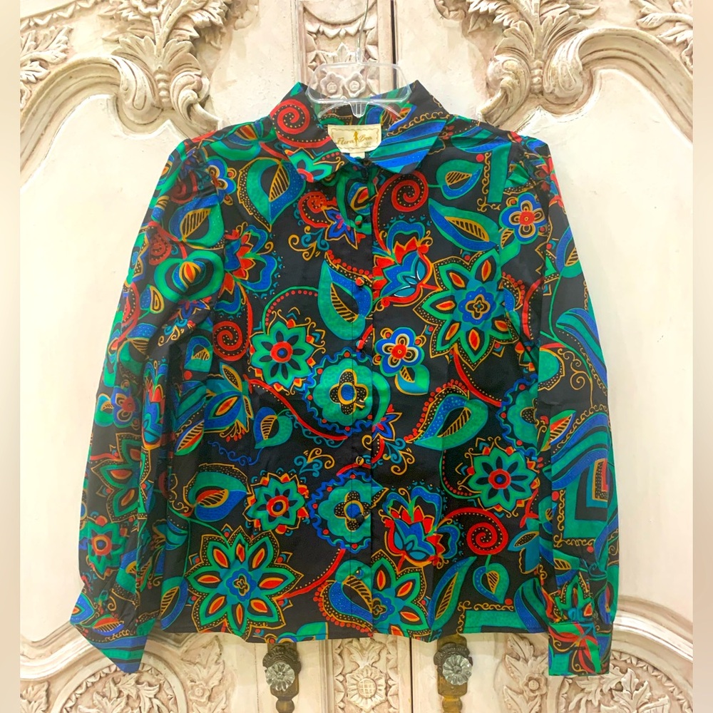 Flora Bea Colorful Floral Patterned Blouse